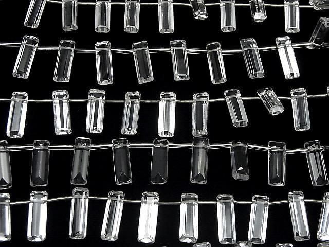 Hochwertiger Kristall AAA- Rechteck facettiert 15x5mm 1strang Perlen (8 Stück)