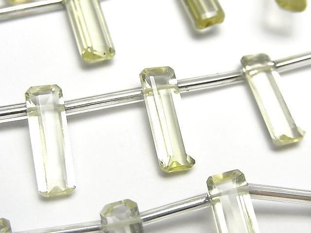 Hochwertiger Zitronenquarz AAA Rechteck facettiert 15x5mm 1strang Perlen (8 Stück)