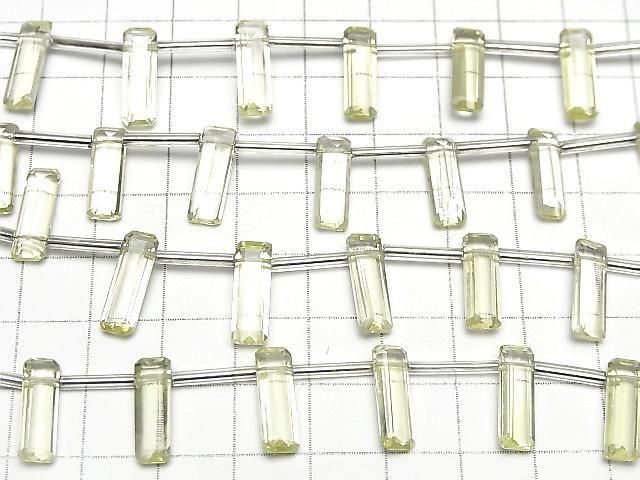 Hochwertiger Zitronenquarz AAA Rechteck facettiert 15x5mm 1strang Perlen (8 Stück)