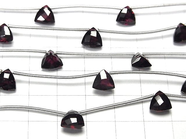 Hochwertiger Granat AAA facettierte Dreiecke 8x8x4mm 1Strang Perlen (5Stück)