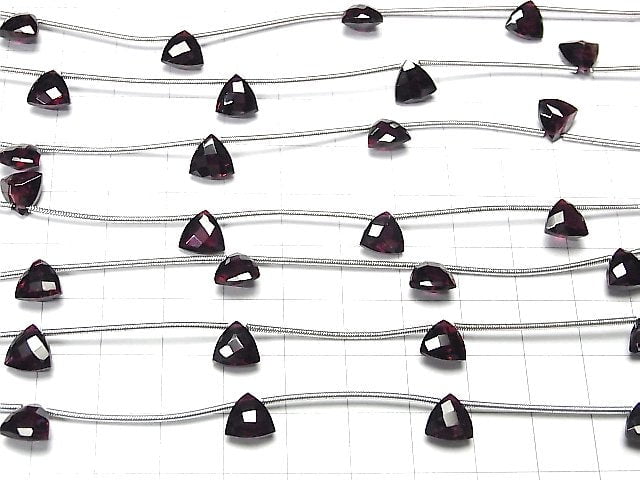 Hochwertiger Granat AAA facettierte Dreiecke 8x8x4mm 1Strang Perlen (5Stück)
