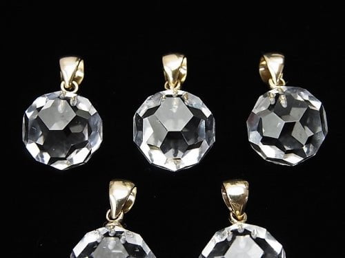 Kristall AAA+ "Buckyball" facettierte Runde 12mm Anhänger 14KGP 1Stück