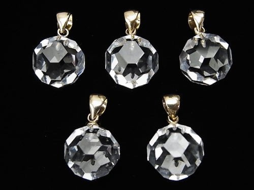 Kristall AAA+ "Buckyball" facettierte Runde 12mm Anhänger 14KGP 1Stück