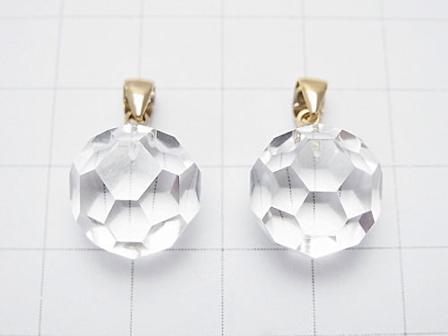 Kristall AAA+ "Buckyball" facettierte Runde 14mm Anhänger 14KGP 1Stück
