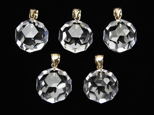 Kristall AAA+ "Buckyball" facettierte Runde 14mm Anhänger 14KGP 1Stück