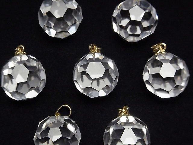 Kristall AAA+ "Buckyball" facettierte Runde 16mm Anhänger 14KGP 1Stück