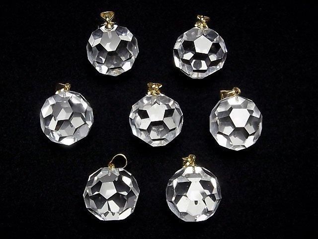 Kristall AAA+ "Buckyball" facettierte Runde 16mm Anhänger 14KGP 1Stück