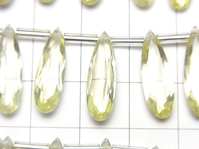 Hochwertiger Zitronenquarz AAA Birnenform facettiert 20x6mm halb oder 1Strang Perlen (8Stück)