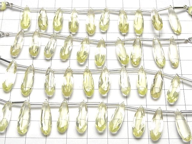 Hochwertiger Zitronenquarz AAA Birnenform facettiert 20x6mm halb oder 1Strang Perlen (8Stück)