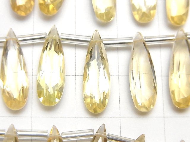 Hochwertiger Citrin AAA Birnenform facettiert 20x6mm halb oder 1Strang Perlen (8Stück)