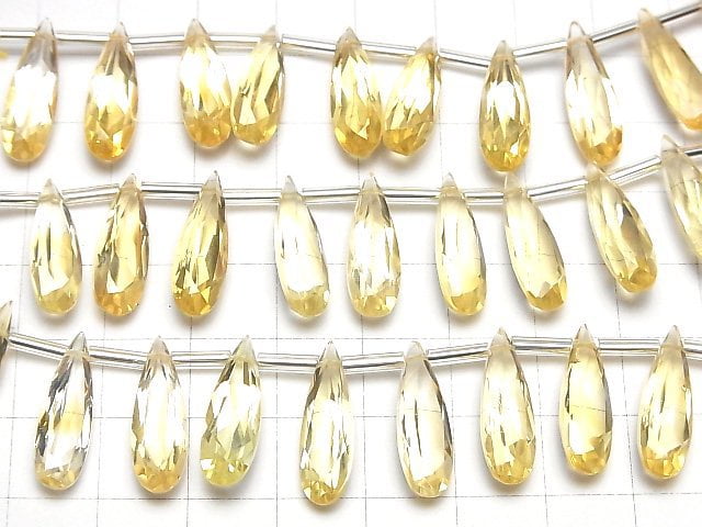 Hochwertiger Citrin AAA Birnenform facettiert 20x6mm halb oder 1Strang Perlen (8Stück)
