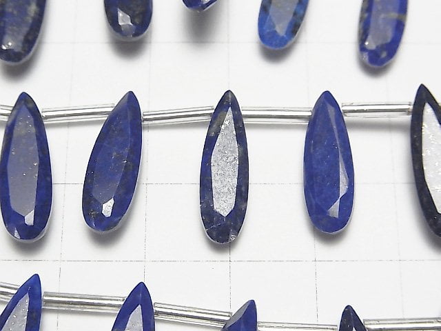 Lapislazuli AA++ Tropfenform facettiert 20x6mm halbe oder 1 Strang Perlen (8 Stück)