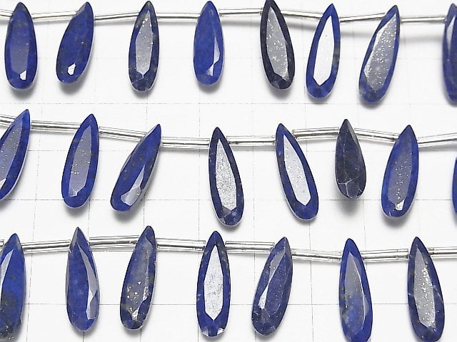 Lapislazuli AA++ Tropfenform facettiert 20x6mm halbe oder 1 Strang Perlen (8 Stück)