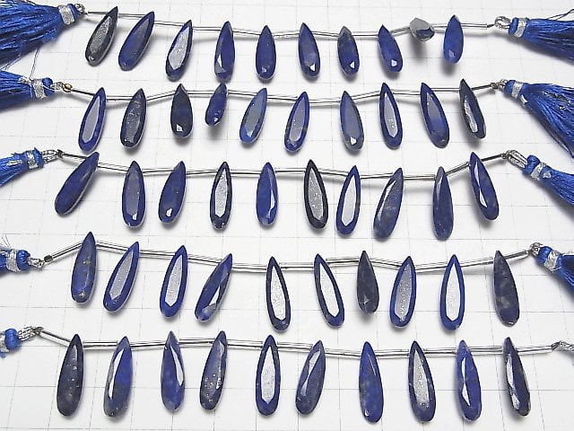 Lapislazuli AA++ Tropfenform facettiert 20x6mm halbe oder 1 Strang Perlen (8 Stück)