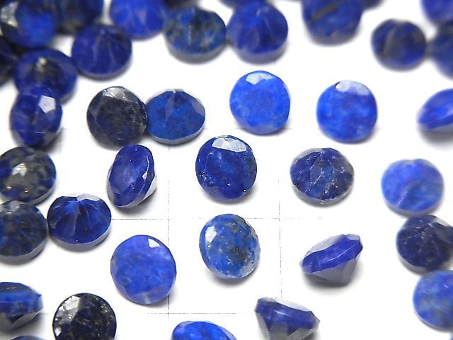 Lapislazuli AA++ lose Stein rund facettiert 6x6mm 5 Stück