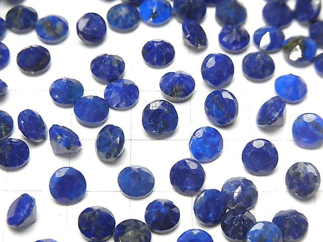 Lapislazuli AA++ lose Stein rund facettiert 6x6mm 5 Stück