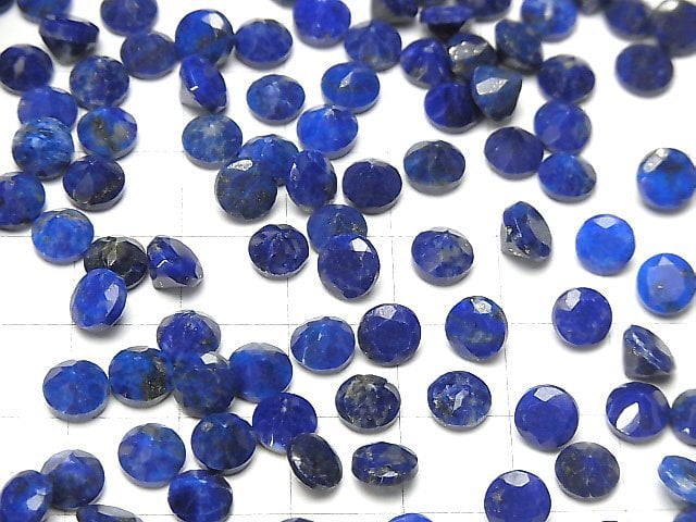 Lapislazuli AA++ lose Stein rund facettiert 6x6mm 5 Stück
