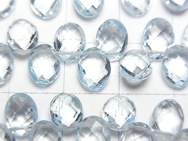 Hochwertiger himmelblauer Topas AAA facettierter Oval 8x6x4mm 1/4 oder 1 Strang Perlen (ca. 7 Zoll / 17 cm)