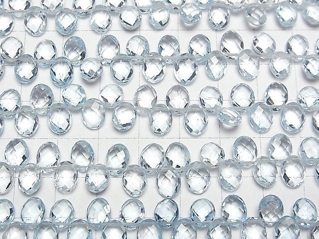 Hochwertiger himmelblauer Topas AAA facettierter Oval 8x6x4mm 1/4 oder 1 Strang Perlen (ca. 7 Zoll / 17 cm)