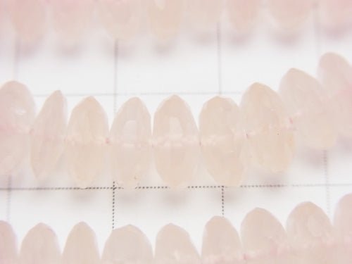 High Quality Rose Quartz AAA Faceted Button Rondelle half or 1strand beads (aprx.15inch/38cm)