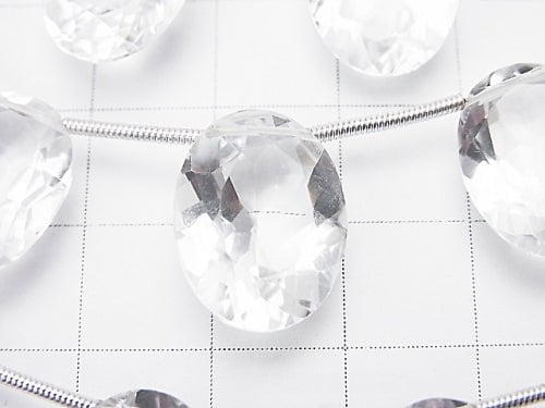 Hochwertiger Kristall AAA oval facettiert 16 x 12 x 7 mm halb oder 1 Strang (10 Stück)