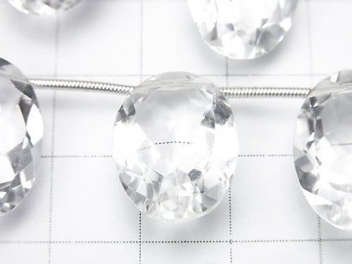 Hochwertiger Kristall AAA oval facettiert 18 x 13 x 7 mm halb oder 1 Strang (10 Stück)