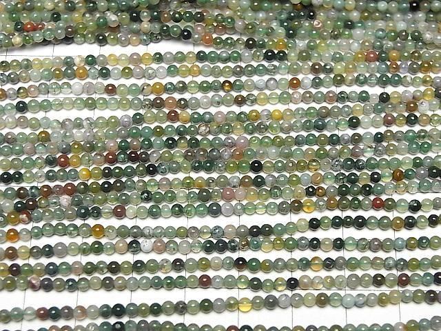 Indian Agate Round 2mm 1strand beads (aprx.15inch/38cm)