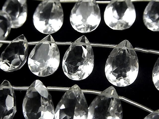 高品質水晶 AAA 梨形刻面 14x10mm 半串或 1 串珠子 (8顆)