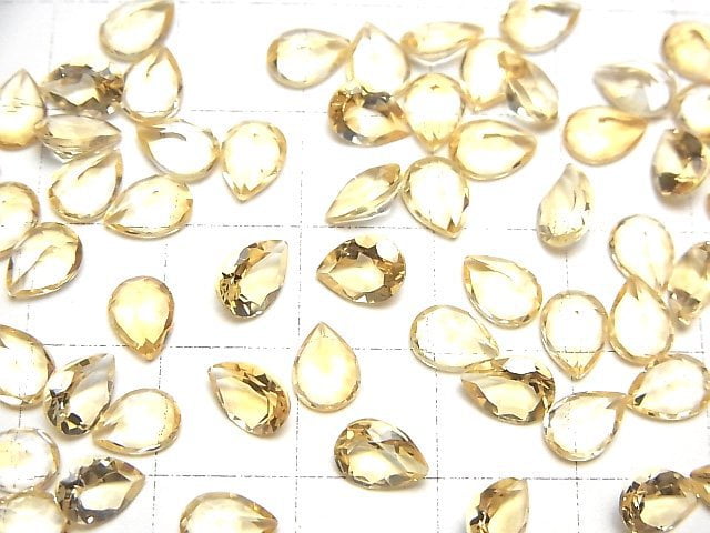 Hochwertiger Citrin AAA lose Steine Birnenform facettiert 7 x 5 mm 10 Stück