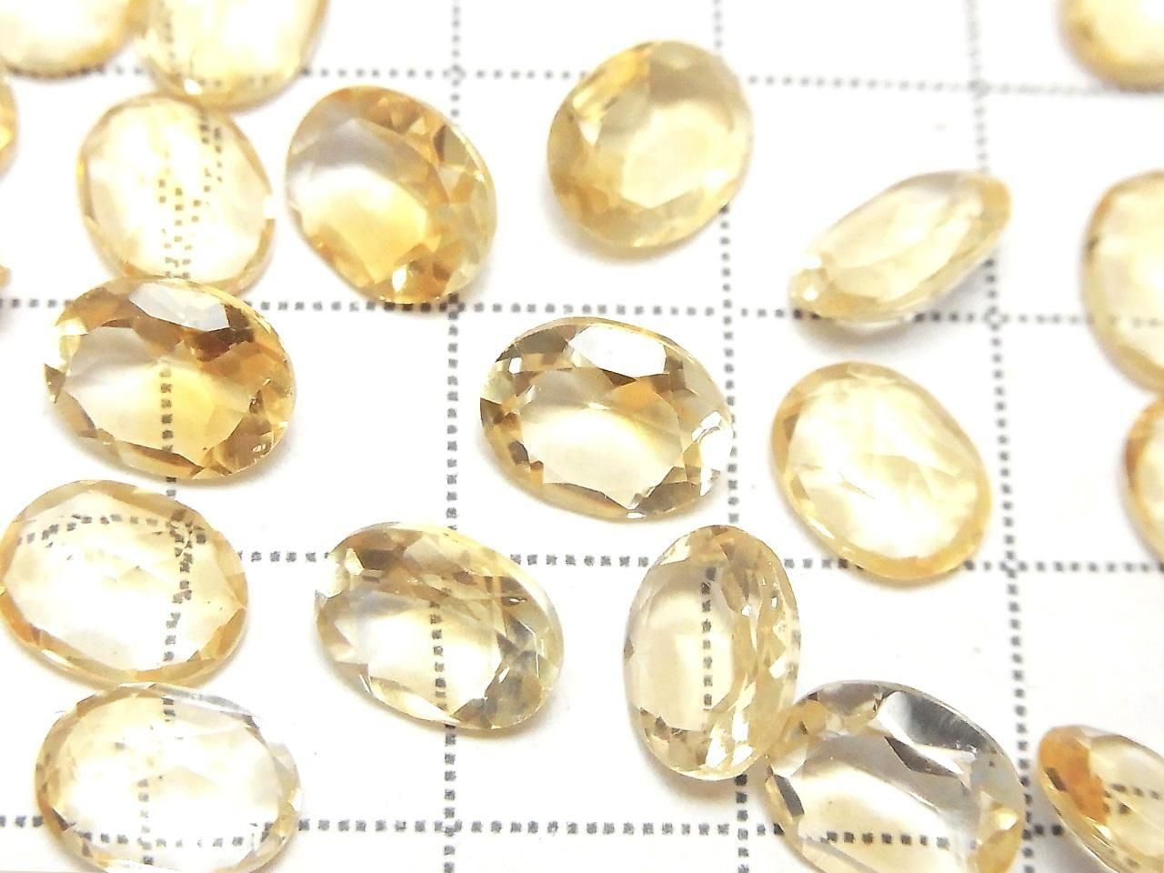 高品質黃水晶 AAA 未鑽孔橢圓刻面 9x7mm 3顆