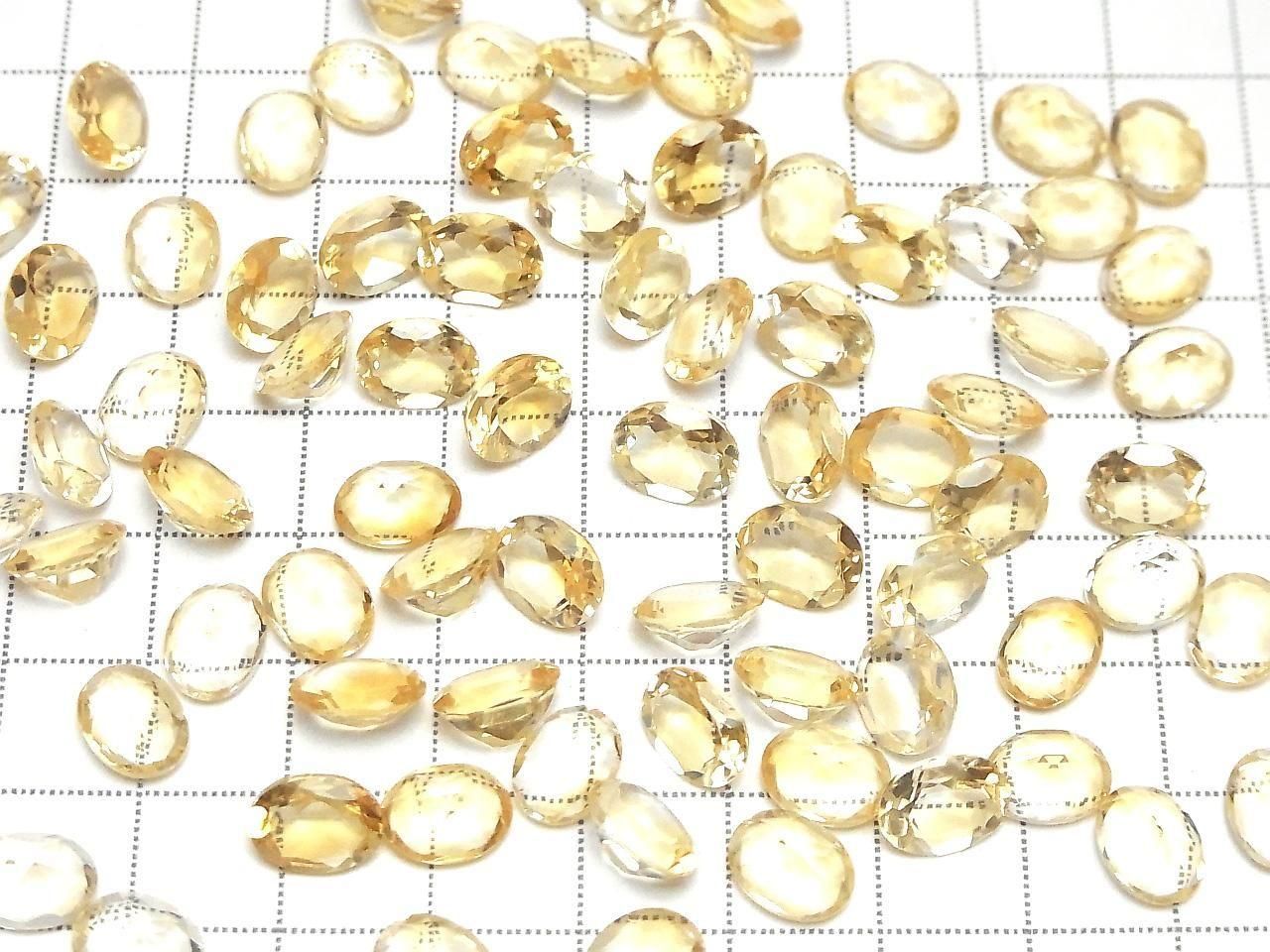 Citrine Haute Qualité AAA Ovale Facettée Non Percée 9x7mm 3 pcs