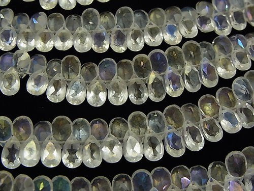 Aqua Crystal AAA Pear shape Faceted 8x5x3mm 1/4 or 1strand beads (aprx.7inch/18cm)