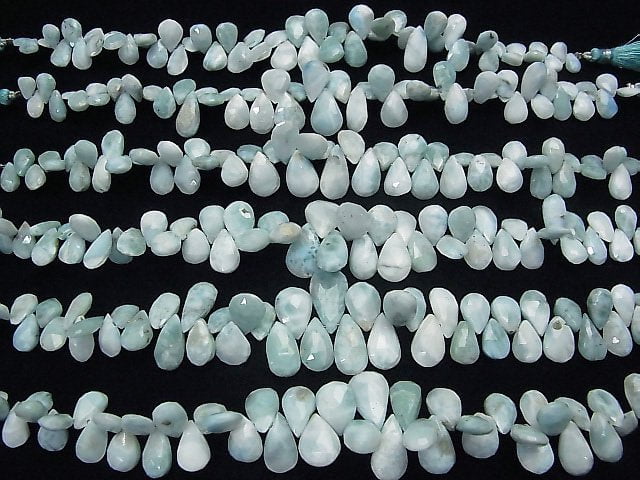 Larimar Pektolith AA Birnenform facettierte Briolette halb oder 1Strang Perlen (ca. 18 cm)