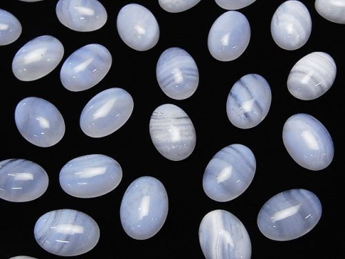 Blue Lace Agate AAA Oval Cabochon 14x10mm 2pcs