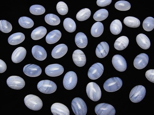 Blue Lace Agate AAA Oval Cabochon 14x10mm 2pcs