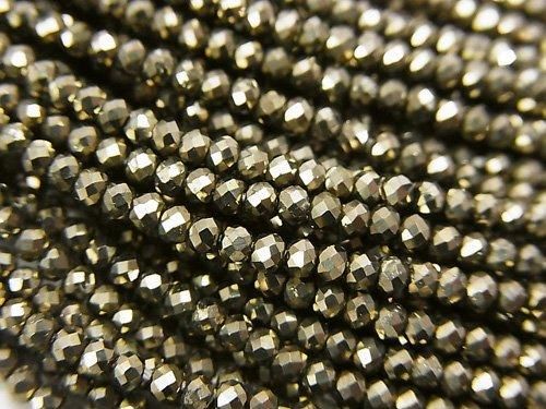 High Quality! Pyrite AAA Faceted Button Rondelle 2x2x1mm 1strand beads (aprx.15inch/37cm)
