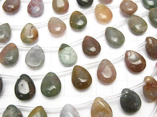 Indischer Achat Birnenform (Glatt) 16x12x6mm 1Strang Perlen (ca. 14 Zoll / 35 cm)