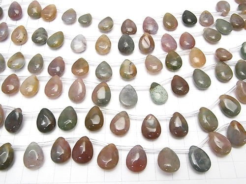 Indischer Achat Birnenform (Glatt) 16x12x6mm 1Strang Perlen (ca. 14 Zoll / 35 cm)