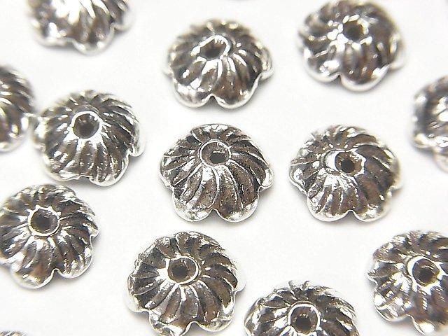 Karen Silver Bead Caps 9x9x3mm 2pcs