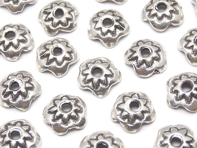 Karen Silver Bead Caps 8x8x3mm 2pcs