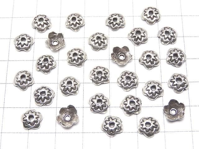 Karen Silver Bead Caps 8x8x3mm 2pcs