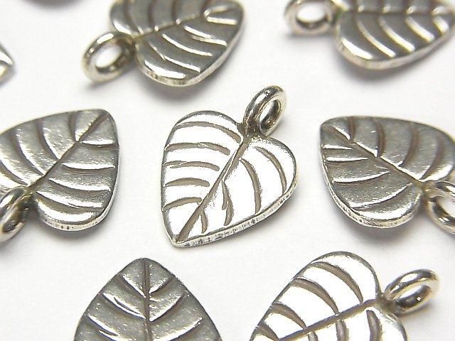 Karen Silver Leaf Charm 15x11mm 1pc