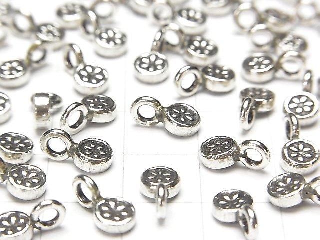 Karen 銀花圖案錢幣吊飾 10x5x2公釐 2件
