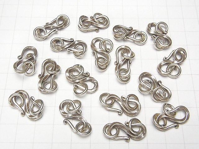 Karen Silver Jump Ring with S Hook, 20x10mm Twist, 1pc