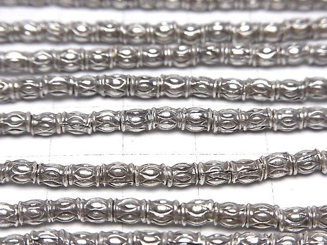 Karen Silver Decorative Rondelle 4x3x3mm 1/4 or 1-strand beads (approx. 15 inches/38 cm)