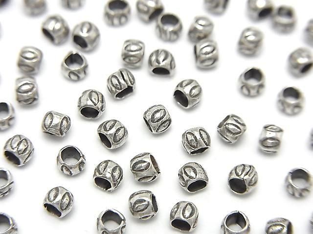 Karen Silver Patterned Rondelle 3x3x2.5mm 10pcs
