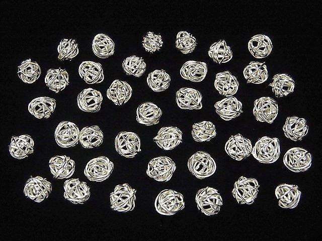 Karen Silber Motivperlen Rund 6mm & 8mm Weiß Silber 3Stk