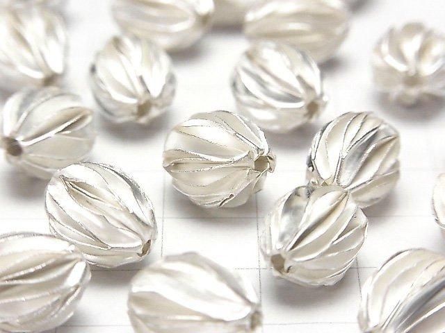 Karen Silver Seed Motif Bead 12x9mm White Silver 1pc