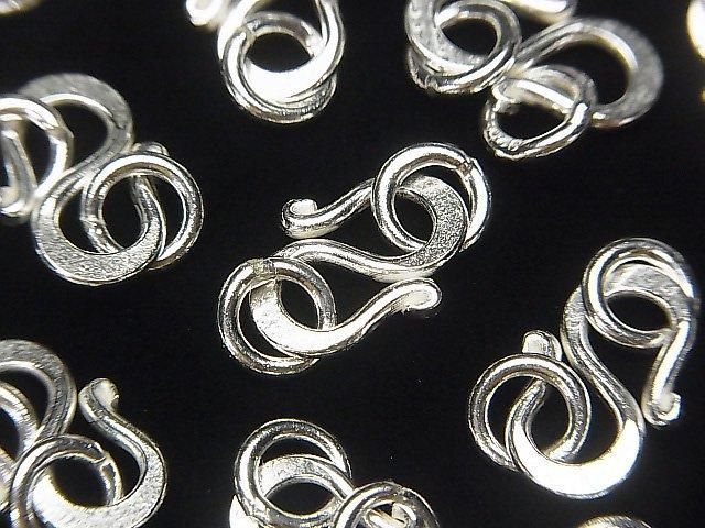 Karen Silver Jump Ring with S Hook, 14x9mm, White Silver, 1pc
