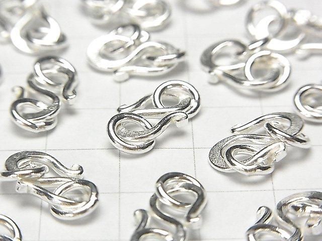 Karen Silver Jump Ring with S Hook, 14x9mm, White Silver, 1pc